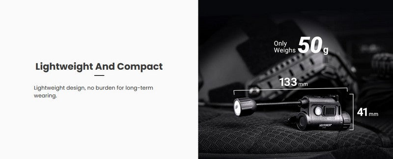 Lampe de casque tactique Nextorch rStar - 80 Lumens - sources de lumière multiples  NYCTALOPE  