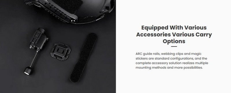 Lampe de casque tactique Nextorch rStar - 80 Lumens - sources de lumière multiples  NYCTALOPE  