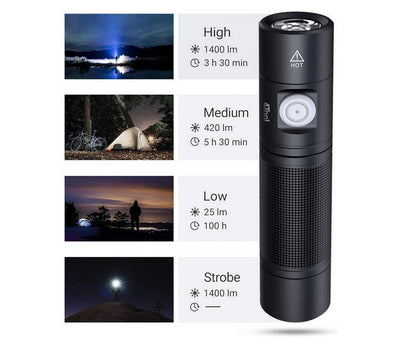 Lampe Torche Nextorch ED10 - 1400 Lumens rechargeable  NYCTALOPE  