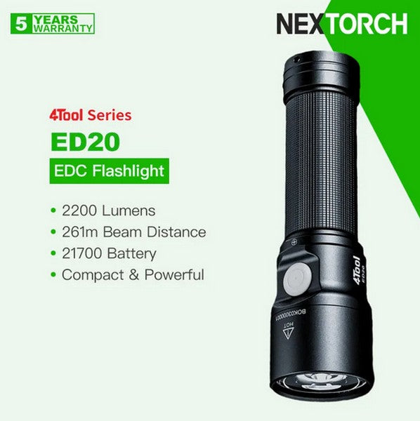 Lampe Torche Nextorch ED20 - 2200 Lumens rechargeable  NYCTALOPE  