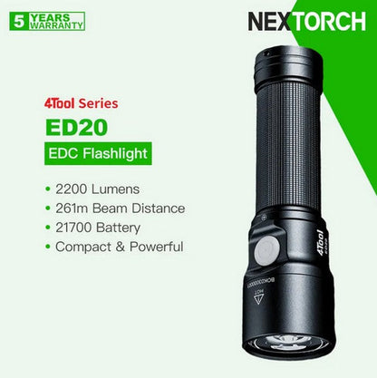 Lampe Torche Nextorch ED20 - 2200 Lumens rechargeable  NYCTALOPE  
