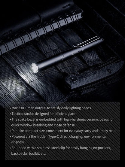 Lampe Nextorch K3RT - 330 Lumens - lampe tactique self défense  NYCTALOPE  