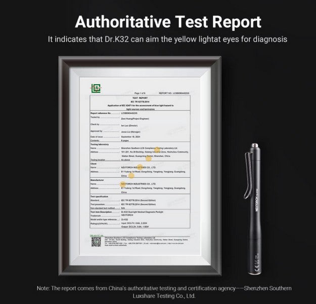 Lampe Nextorch DR K32 80 Lumens blanc / Jaune - Lampe médicale rechargeable - NYCTALOPE