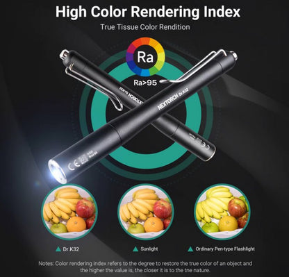 Lampe Nextorch DR K32 80 Lumens blanc / Jaune - Lampe médicale rechargeable - NYCTALOPE