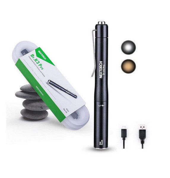 Lampe Nextorch DR K3 PRO - 80 Lumens blanc / Jaune - Lampe médicale rechargeable  NYCTALOPE  