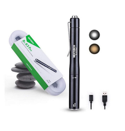 Lampe Nextorch DR K3 PRO - 80 Lumens blanc / Jaune - Lampe médicale rechargeable  NYCTALOPE  