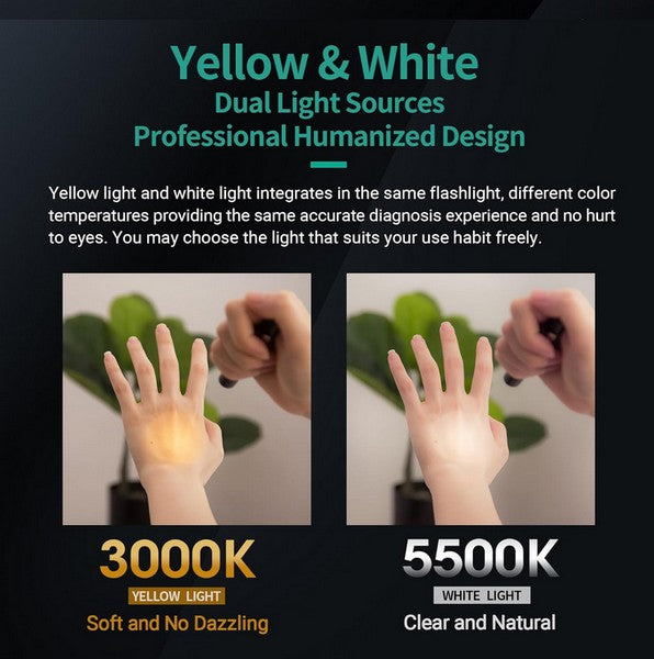 Lampe Nextorch DR K3 PRO - 80 Lumens blanc / Jaune - Lampe médicale rechargeable  NYCTALOPE  