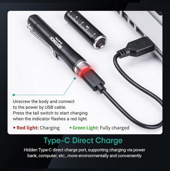 Lampe Nextorch DR K3 PRO - 80 Lumens blanc / Jaune - Lampe médicale rechargeable  NYCTALOPE  