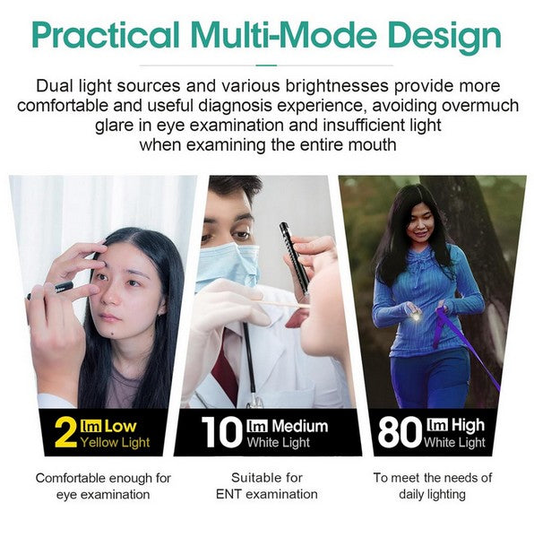 Lampe Nextorch DR K3 PRO - 80 Lumens blanc / Jaune - Lampe médicale rechargeable  NYCTALOPE  