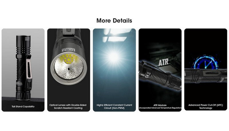 Lampe Torche Nitecore EDC33 – 4000 Lumens - Rechargeable  NYCTALOPE  