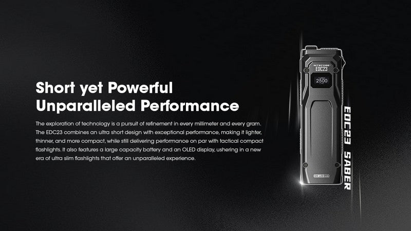 Lampe Torche Nitecore EDC23 - 2500 Lumens rechargeable  NYCTALOPE  