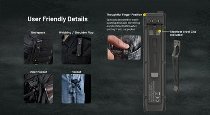 Lampe Torche Nitecore EDC25 - 3000 Lumens rechargeable  NYCTALOPE  