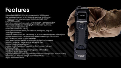 Lampe Torche Nitecore EDC29 – 6500 Lumens rechargeable  NYCTALOPE  