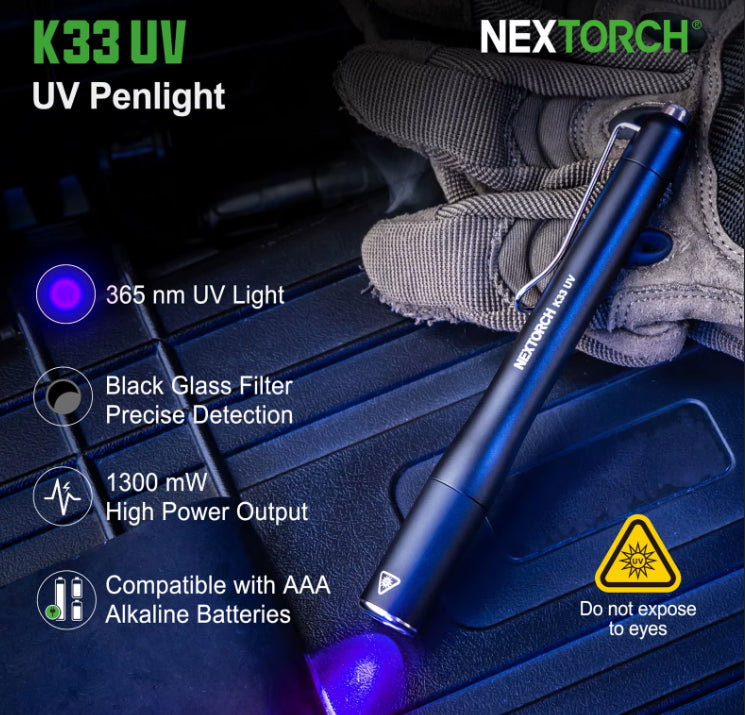 Lampe Nextorch DR.K33UV 1300mW - Lampe UV rechargeable - NYCTALOPE