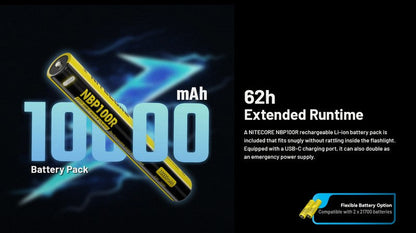 Lampe Torche Nitecore MH40 PRO - 3500 Lumens - Interrupteur sans fil  NYCTALOPE  