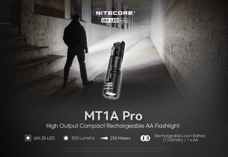 Lampe Torche Nitecore MT1A PRO - 800 Lumens  NYCTALOPE  