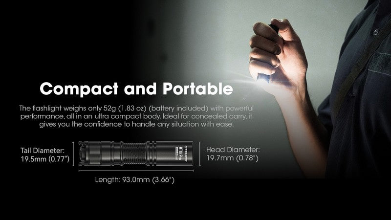 Lampe Torche Nitecore MT1A PRO - 800 Lumens  NYCTALOPE  