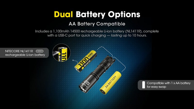 Lampe Torche Nitecore MT1A PRO - 800 Lumens  NYCTALOPE  