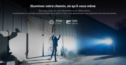 Lampe Torche Olight Warrior Ultra - 2500 Lumens - Performances tactiques supérieures - NYCTALOPE