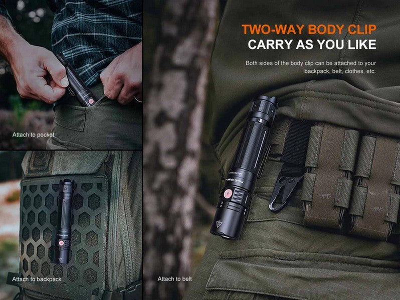 Lampe Torche Tactique Fenix PD36R V2.0 – 1700 Lumens - Rechargeable  NYCTALOPE  