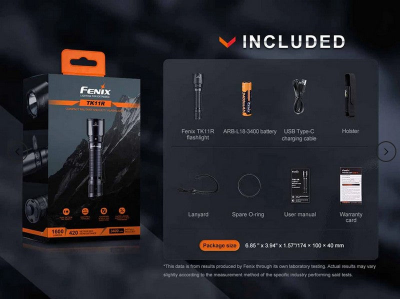 Lampe Torche Fenix TK11R - 1600 Lumens - rechargeable  NYCTALOPE  