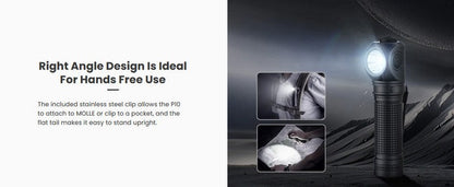 Lampe angle droit multifonctions Nextorch P10 1400 Lumens lumière rouge et bleue  NYCTALOPE  