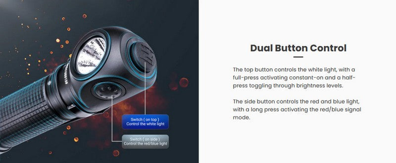 Lampe angle droit multifonctions Nextorch P10 1400 Lumens lumière rouge et bleue  NYCTALOPE  