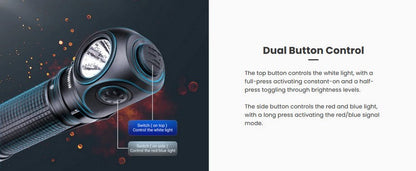 Lampe angle droit multifonctions Nextorch P10 1400 Lumens lumière rouge et bleue  NYCTALOPE  