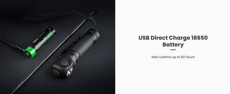 Lampe angle droit multifonctions Nextorch P10 1400 Lumens lumière rouge et bleue  NYCTALOPE  