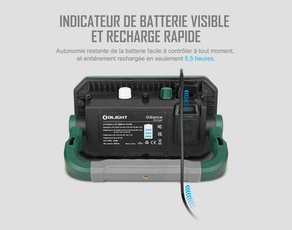 Lampe de travail lanterne Olight Odiance - 3000 Lumens projecteur rechargeable  NYCTALOPE  