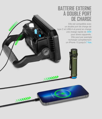 Lampe de travail lanterne Olight Odiance - 3000 Lumens projecteur rechargeable  NYCTALOPE  