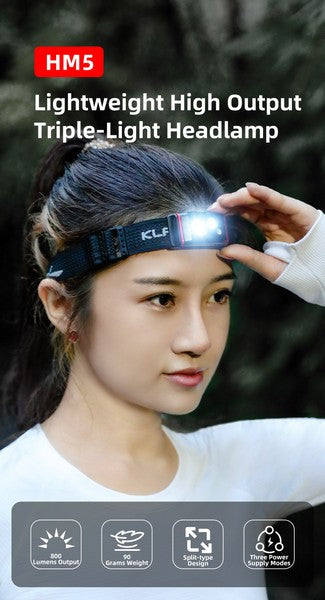 Lampe Frontale Klarus HM5 V2 - 800 Lumens - Lumière rouge - Ultra légère