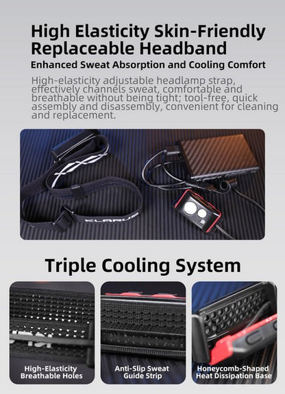 Lampe Frontale Klarus HM5 V2 - 800 Lumens - Lumière rouge - Ultra légère - NYCTALOPE