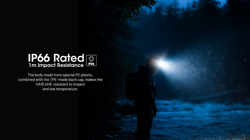 Lampe Frontale Nitecore HA15 UHE – 400 Lumens – Lumière rouge - NYCTALOPE