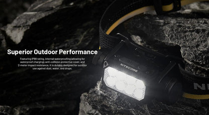 Lampe frontale Nitecore HC65 UHE - 2000 Lumens - Rechargeable USB-C - Lumière rouge  NYCTALOPE  