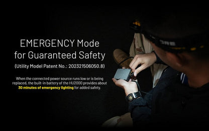 Lampe frontale Nitecore HU2000 - 2000 Lumens - S'alimente en USB-C  NYCTALOPE  