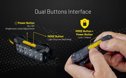 Lampe frontale Nitecore HU2000 - 2000 Lumens - S'alimente en USB-C  NYCTALOPE  