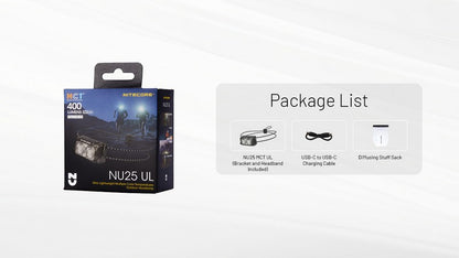 Lampe Frontale Nitecore NU25 MCT UL – 400 Lumens - NYCTALOPE