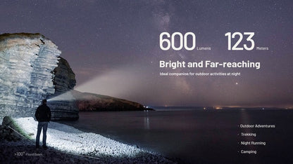 Lampe frontale Nitecore NU27 - 600 Lumens rechargeable  NYCTALOPE  