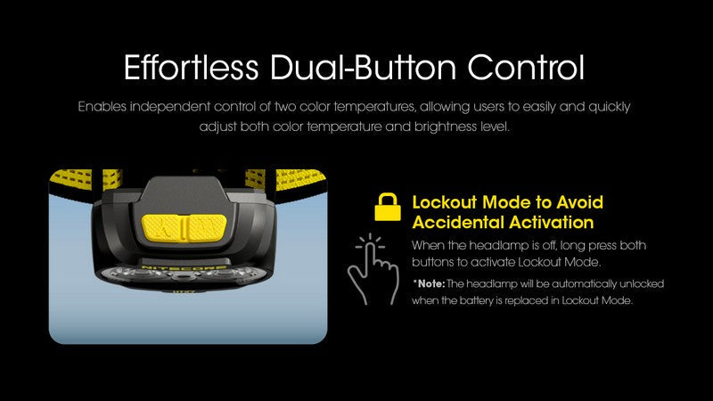 Lampe Frontale Nitecore UT27 NEW – 800 Lumens - Blanche  NYCTALOPE  