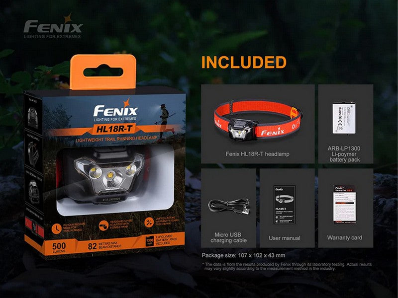 Lampe Frontale Fenix HL18R-T - 500 Lumens - Ultralégère Running Trail  NYCTALOPE  
