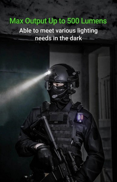 Lampe frontale Nextorch oStar - 500 Lumens - multifonctions pour casque de chantier et tactique  NYCTALOPE  