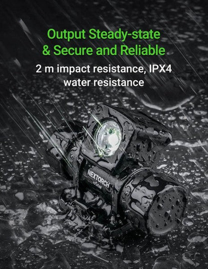 Lampe frontale Nextorch oStar - 500 Lumens - multifonctions pour casque de chantier et tactique  NYCTALOPE  