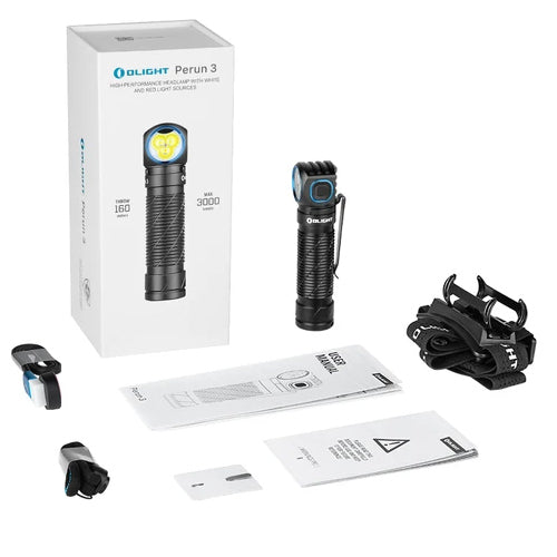 Lampe Frontale Olight Perun 3 - 3000 Lumens rechargeable  NYCTALOPE  