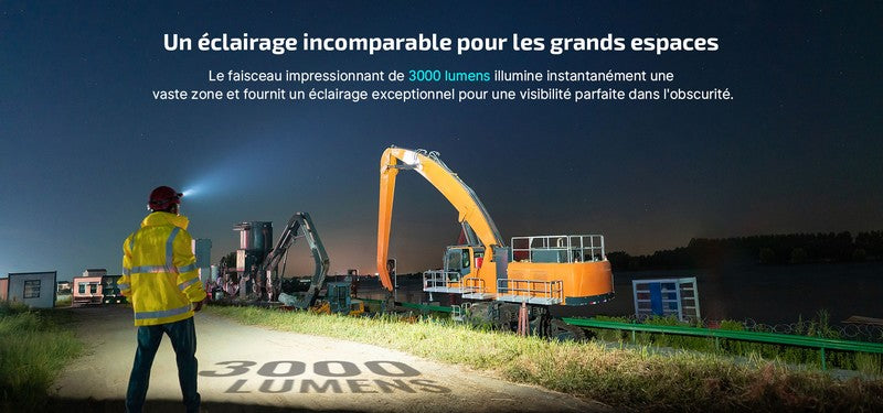 Lampe Frontale Olight Perun 3 - 3000 Lumens rechargeable  NYCTALOPE  