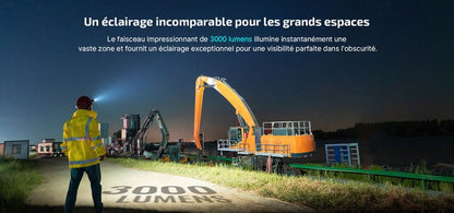 Lampe Frontale Olight Perun 3 - 3000 Lumens rechargeable  NYCTALOPE  