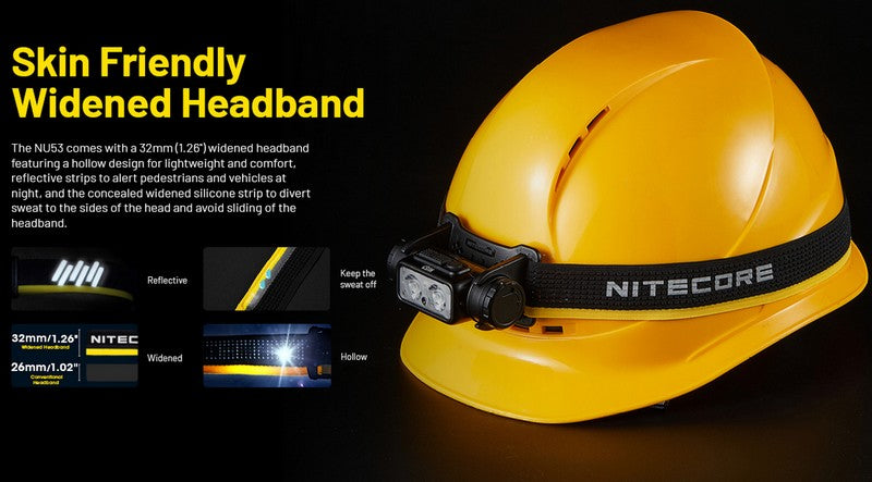 Lampe Frontale Nitecore NU53 - 1800 Lumens rechargeable  NYCTALOPE  