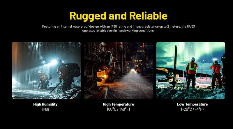 Lampe Frontale Nitecore NU53 - 1800 Lumens rechargeable  NYCTALOPE  