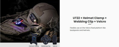 Lampe Multifonction Nextorch UT22L (Molle et Clip) - 11 Lumens - rouge et bleu clignotant - warning light  NYCTALOPE  