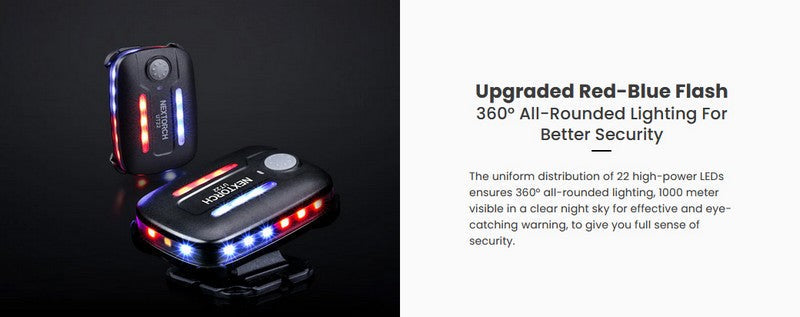 Lampe Multifonction Nextorch UT22L (Molle et Clip) - 11 Lumens - rouge et bleu clignotant - warning light  NYCTALOPE  